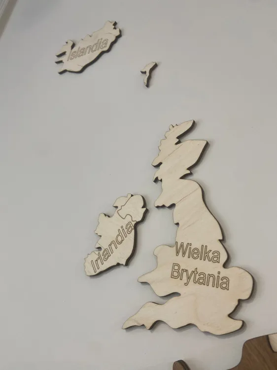 Drewniana mapa Europy 3D