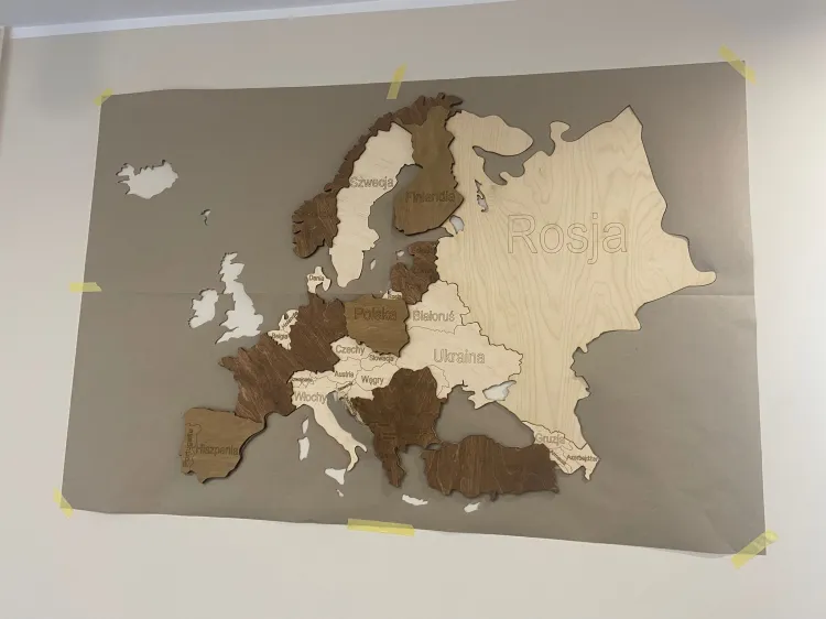 Drewniana mapa Europy 3D